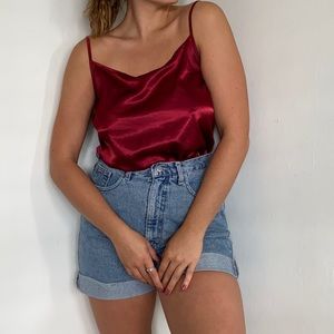 Red Silk Top